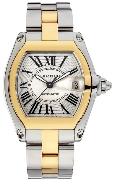 gold cartier roadster mens watch|cartier roadster watch with diamonds.